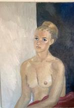 Christian Breyhan schilderij olieverf naakt, Antiek en Kunst, Ophalen