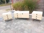 Vintage dressoir + 2 Nachtkastjes (Jaren '60), Ophalen, Gebruikt, 25 tot 50 cm