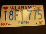 Kentekenplaat licenseplate Alabama Farm USA, Verzenden, Gebruikt, Auto's
