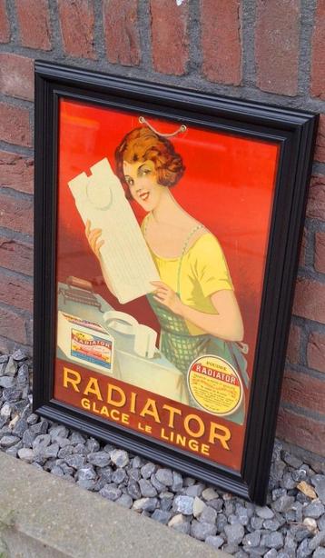 Reclame karton van merk Radiator stijfsel voor de was/strijk beschikbaar voor biedingen