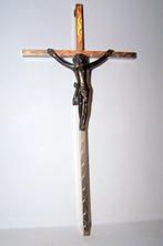Prachtige koperen crucifix. H. 25 cm. Nieuwstaat., Antiek en Kunst, Antiek | Religie, Ophalen of Verzenden