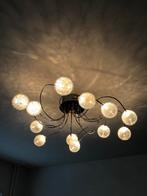 Moderne plafondlamp 12 glazen bolletjes – dimbaar – chroom, Huis en Inrichting, Ophalen, Zo goed als nieuw, Metaal