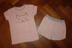 Hema tricot shortama, licht roze sterren poes, maat 146/152, Kinderen en Baby's, Nacht- of Onderkleding, Gebruikt, Meisje, Ophalen of Verzenden