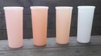 4 vintage Tupperware drink bekers met deksel jaren 50, Ophalen of Verzenden, Gebruikt, Wit, Beker of Kan