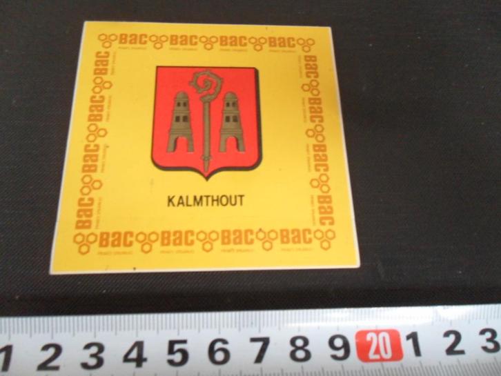 sticker belgië stadswapen kalmthout BAC private spaarkas, Verzamelen, Stickers, Zo goed als nieuw, Ophalen