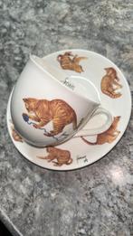 Francien 2xkop en schotel, Ophalen of Verzenden, Zo goed als nieuw, Hond of Kat, Beeldje of Figuurtje