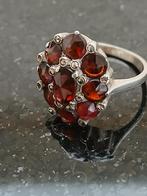 Zilveren ring met granaat - maat 16.9, Ophalen of Verzenden, Met edelsteen, Dame, Zilver