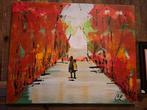 Schilderij van C.M. Leushuis (Corrie) 'Walking to the City', Ophalen of Verzenden