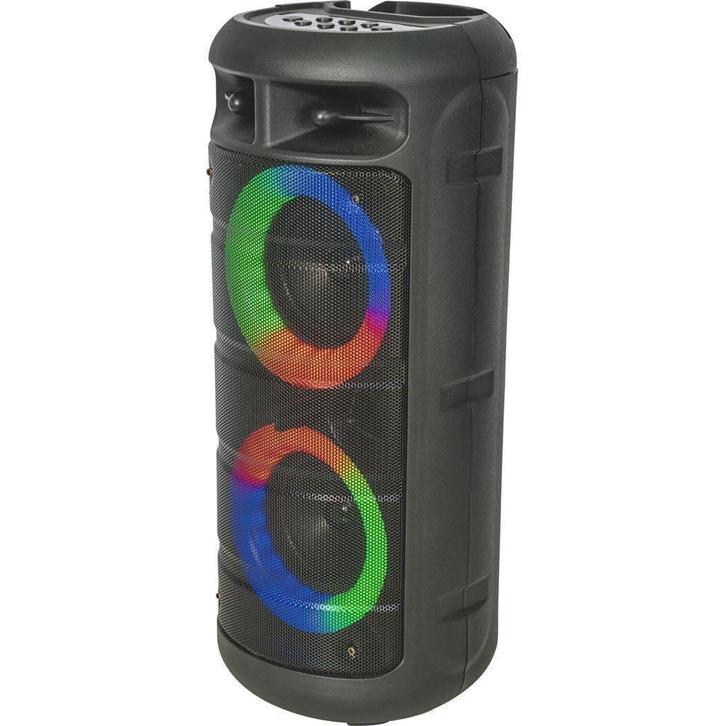 OPLAADBARE LUIDSPREKERBOX 2 x 10cm 200W MET VERLICHTE WOOFER, Audio, Tv en Foto, Luidsprekers, Nieuw, Overige typen, 120 watt of meer