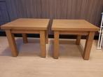 2 Houten bijzettafels, Huis en Inrichting, Tafels | Bijzettafels, Minder dan 55 cm, Gebruikt, Vierkant, Hout