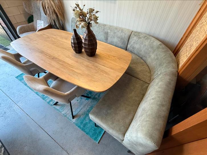 Eetbank recht of in hoekopstelling, 400+ kleuren, Huis en Inrichting, Stoelen, Nieuw, Vier, Leer, Metaal, Stof, Overige materialen