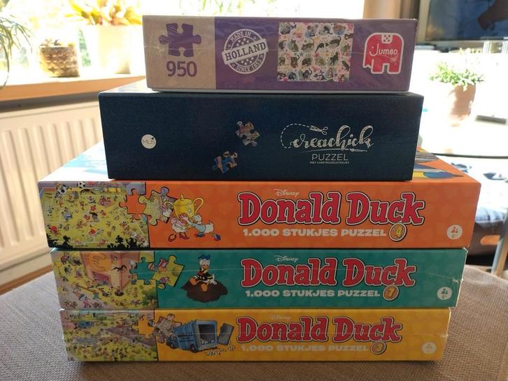 Donald Duck, Creachick,Francien puzzels nieuw 1000 stukjes, Hobby en Vrije tijd, Denksport en Puzzels, Nieuw, 500 t/m 1500 stukjes