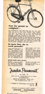 Juncker "Paramount" Fiets - Advertentie uit Tijdschrift 1954, Ophalen of Verzenden, Gebruikt
