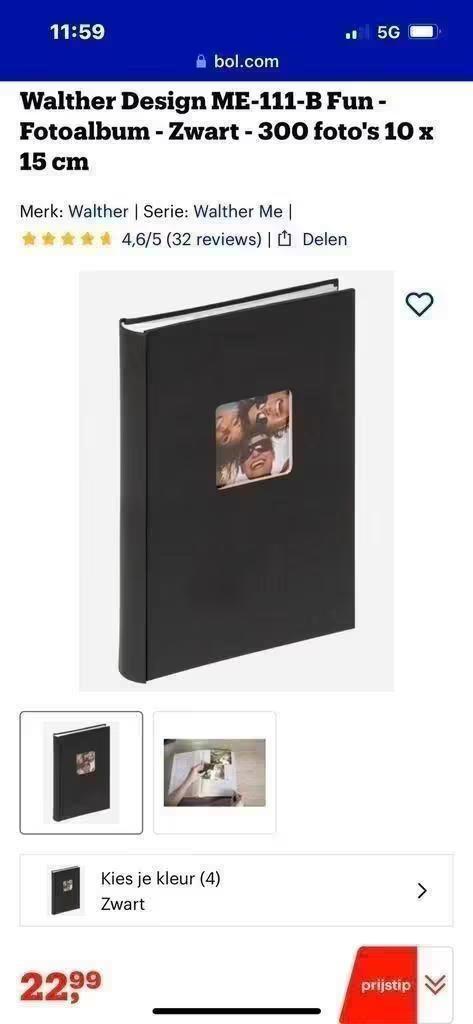 ZGAN! Walter disign fotoalbum insteekhoesjes zwart € 5,99, Audio, Tv en Foto, Fotoalbums en Accessoires, Zo goed als nieuw, Fotoalbum