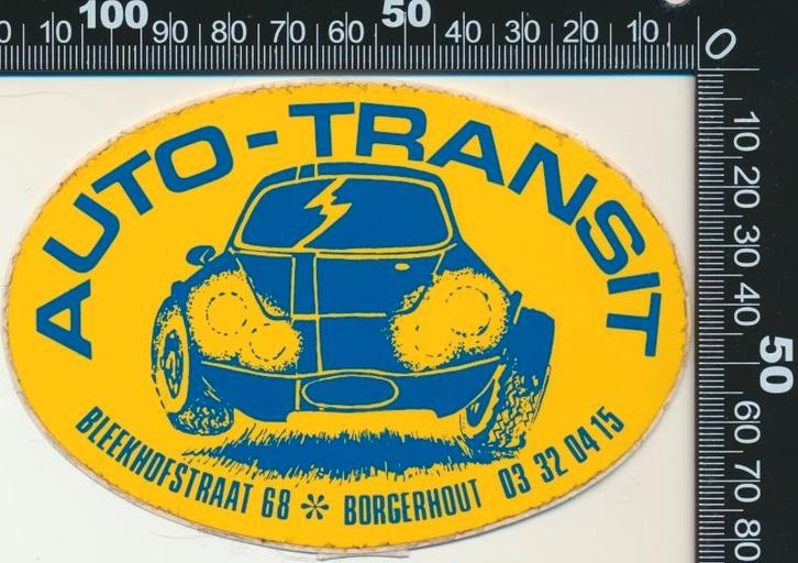 Sticker: Auto Transit - Borgerhout, Verzamelen, Stickers, Zo goed als nieuw, Auto of Motor, Ophalen of Verzenden