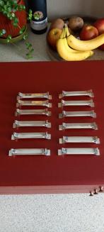Set van 12 messen houders saint medard verzilverd art deco, Antiek en Kunst, Antiek | Bestek, Ophalen of Verzenden