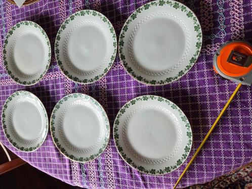 6 x Taart- gebaksbordje klimop Hutschenreuter Tirschenreuth, Huis en Inrichting, Keuken | Servies, Zo goed als nieuw, Bord(en)
