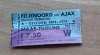 kaartje Feyenoord Ajax 1973/74, Gebruikt, Ophalen of Verzenden, Poster, Plaatje of Sticker, Feyenoord