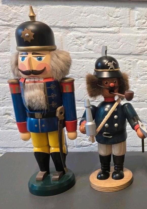 Notenkraker én rookmannetje uit het Ertsgebergte Vintage 🎄, Diversen, Kerst, Gebruikt, Ophalen of Verzenden