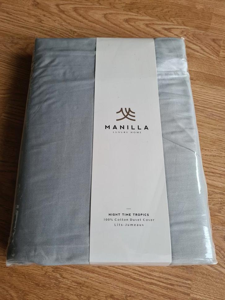 Nieuw Lits-Jumeaux Dekbedovertrek, Huis en Inrichting, Slaapkamer | Beddengoed, Nieuw, Dekbedovertrek, Tweepersoons, Grijs, Ophalen of Verzenden