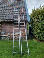 Aluminium ladder - 2x14 treden - Uitschuifbaar, Doe-het-zelf en Verbouw, Ladders en Trappen, Gebruikt, Ophalen of Verzenden, Ladder