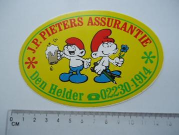 sticker oud DEN HELDER JP Pieters smurf strip peyo dupuis beschikbaar voor biedingen