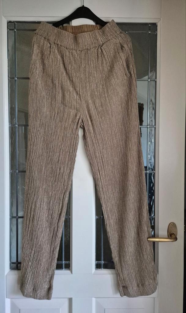 By-Bar superleuke lurex broek Benji S NIEUWSTAAT!, Kleding | Dames, Broeken en Pantalons, Zo goed als nieuw, Maat 36 (S), Bruin