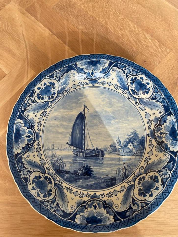 Delfts Blauw Hangbord, 1950, 41cm, Antiek en Kunst, Antiek | Wandborden en Tegels, Ophalen of Verzenden