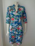 Prachtige turqoise midori dress bloesem print King Louie S, Blauw, Ophalen of Verzenden, Zo goed als nieuw, Knielengte