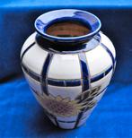 Vintage Vaas met Zonnebloem Bloem 21 cm, Ophalen, Gebruikt, Overige kleuren, Aardewerk of Porselein