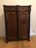 Antieke Meidenkast in Wortelnoot, Huis en Inrichting, Gebruikt, 100 tot 150 cm, Met lade(s), 25 tot 50 cm