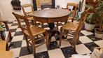 Klassiek oud Hollandse tafel met 4 bijpassende stoelen., Huis en Inrichting, Complete eetkamers, Ophalen, Gebruikt, Klassiek, 4 tot 6 stoelen