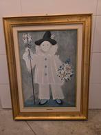 Picasso Stijl Pierrot Schilderij, Antiek en Kunst, Kunst | Schilderijen | Klassiek, Ophalen of Verzenden