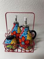 Delrio Salado keramieke  Peper/Zout en 2 Olijfolie stel, Antiek en Kunst, Antiek | Keramiek en Aardewerk, Ophalen of Verzenden