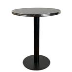 Bistrotafel black Siyah 60 rond tafelblad met chromen rand
