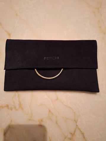 Clutch handtas van Ferchi suède blauw beschikbaar voor biedingen