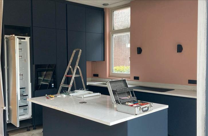 Nieuwe Grote Woonkeuken met Eiland - Zwart/Grijs/Blauw, Huis en Inrichting, Keuken | Complete keukens, Nieuw, Overige typen, Zwart