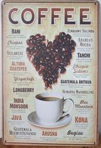 Coffee bonen hart koffie reclamebord van metaal wandbord, Nieuw, Ophalen of Verzenden