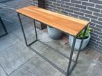 Mangohout sidetable / bloemen tafel, als nieuw, Ophalen, Zo goed als nieuw, 25 tot 50 cm, Rechthoekig