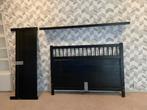 IKEA Hamar Tweepersoons Bed - Zwart incl 2 nachtkastjes, Huis en Inrichting, Ophalen, Gebruikt, Zwart, Tweepersoons