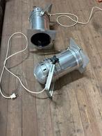 2x aluminium hanglampen, industriële uitstraling, Ophalen, Zo goed als nieuw