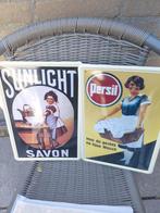 Vintage Emaille Borden: Sunlight & Persil, Antiek en Kunst, Ophalen of Verzenden