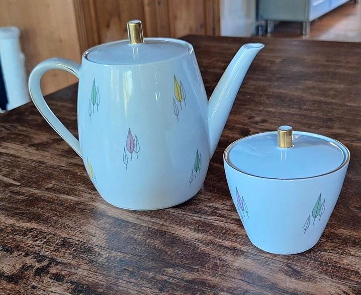 Vintage 50s Seltmann Weiden Roma theepot & suikerpot, Antiek en Kunst, Antiek | Keramiek en Aardewerk, Ophalen of Verzenden