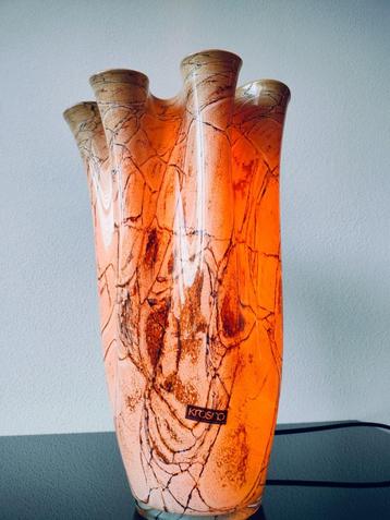 Polen Design Tafellamp Jozefina Krosno Gemarmerd Beige 1990 beschikbaar voor biedingen