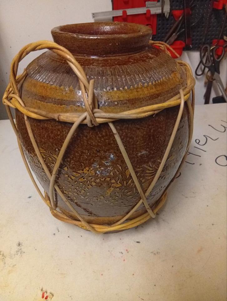 Antiek Aardewerk Pot met Rotan chinees rijstwijn gemberpot, Antiek en Kunst, Antiek | Keramiek en Aardewerk, Ophalen of Verzenden