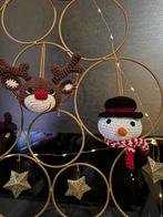 Kerstballen set sneeuwpop en rendier Rudolf, Diversen, Kerst, Ophalen of Verzenden, Nieuw
