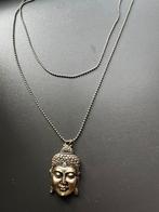Vintage antieke zilvere Buddha ketting, Ophalen of Verzenden, Zo goed als nieuw, Zilver