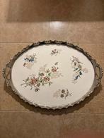 Antiek tinnen dienblad floraal, Antiek en Kunst, Antiek | Tin, Ophalen of Verzenden