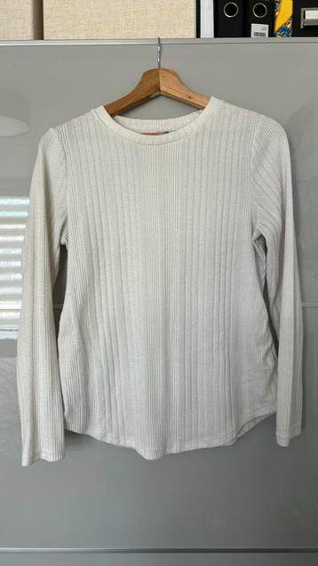 Zwangerschapsshirt wit ribpatroon - SHEIN maat L (40/42) beschikbaar voor biedingen
