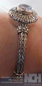 Massief zilveren/gouden armband- 29,09 gr- handgemaakt, Verzenden, Nieuw, Met edelsteen, Zilver